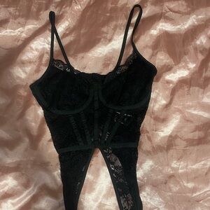 SHEIN XS, Black, Lace, Lingerie, Top